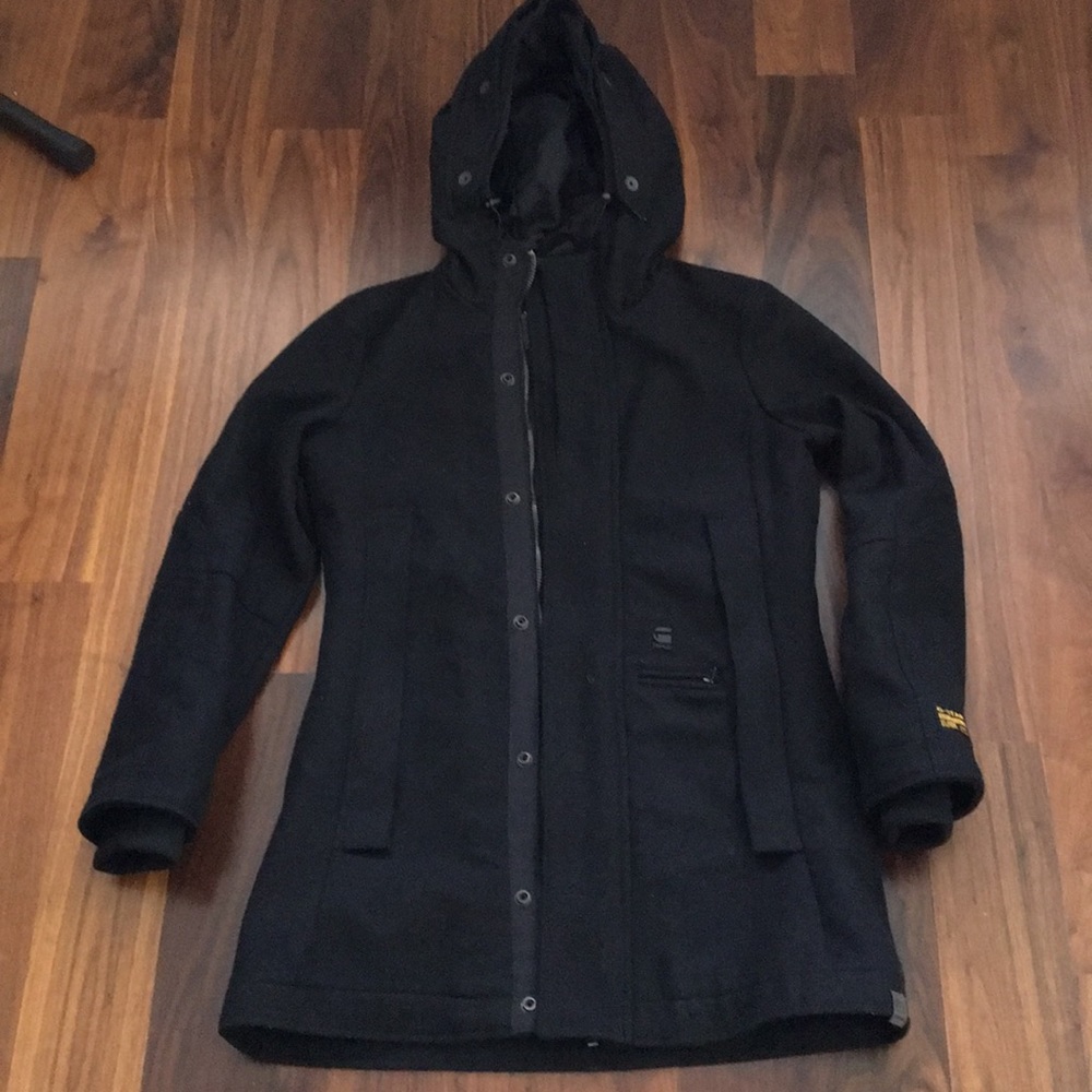 G-STAR raw black wool coat
